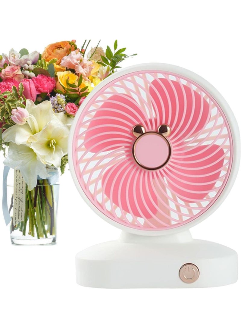 USB Desk Fan | Mini Quiet USB Rechargeable Desk Fan with Base - Silent Table Fans with 2 Adjustable Speeds, Desk Fan, Desk Fan, Personal Desk Fan, Personal Table Fan for Office - Image 4