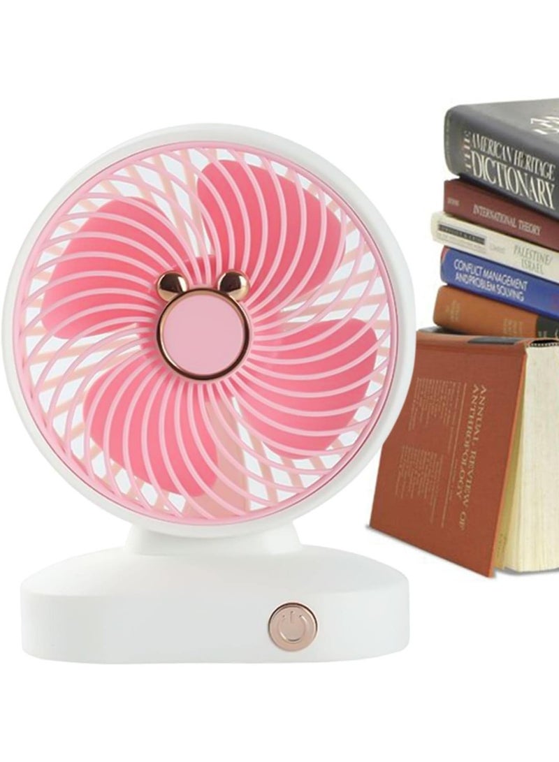 USB Desk Fan | Mini Quiet USB Rechargeable Desk Fan with Base - Silent Table Fans with 2 Adjustable Speeds, Desk Fan, Desk Fan, Personal Desk Fan, Personal Table Fan for Office - Image 2
