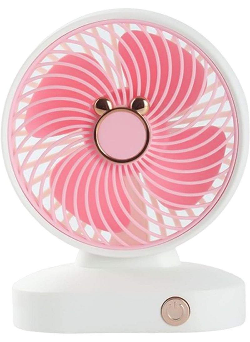 USB Desk Fan | Mini Quiet USB Rechargeable Desk Fan with Base - Silent Table Fans with 2 Adjustable Speeds, Desk Fan, Desk Fan, Personal Desk Fan, Personal Table Fan for Office - Image 1