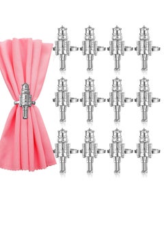Napkin Rings Nutcracker Set of 12 Napkin Rings Metal Napkin Holders for   Decoration Holiday Dinners Parties Wedding Valentine's Day Silver