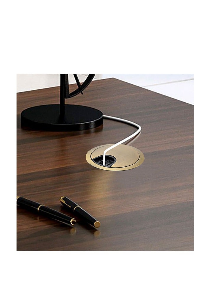 Desk Grommet for Wire Organizer,PC Computer Desk Plastic Grommet Cord, Tidy Cable Hole Cover Organizers,2 Pack（53mm,Gold) - Image 2