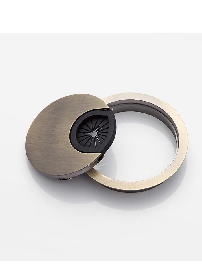 Desk Grommet for Wire Organizer,PC Computer Desk Plastic Grommet Cord, Tidy Cable Hole Cover Organizers,2 Pack（53mm,Gold) - Image 4