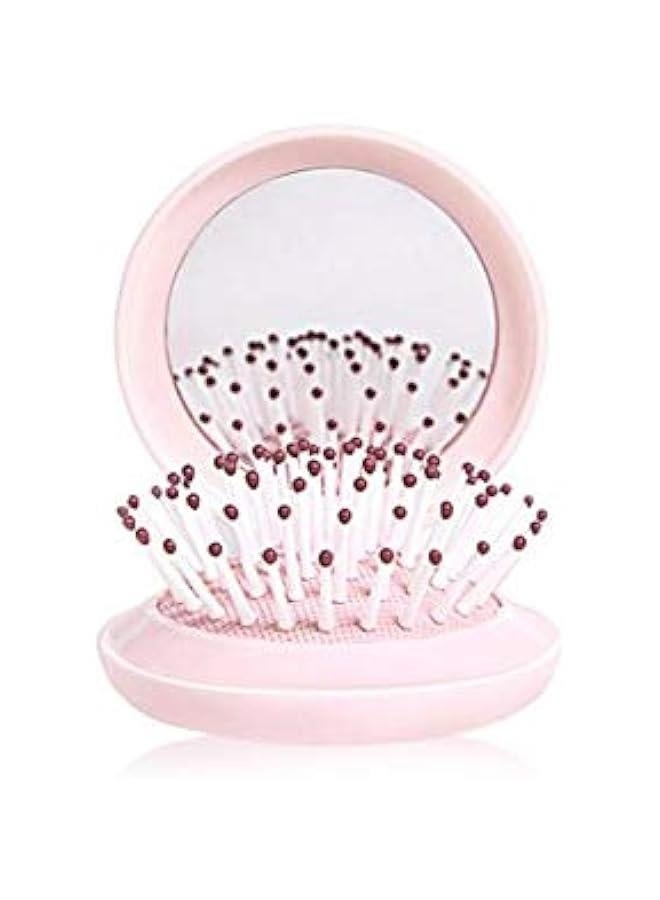 1 Piece Circular Folding Comb Mirror Hair Comb Massage Small Air Cushion Mirror Comb Plastic Air Bag Comb Portable Pink Comb  - Image 1