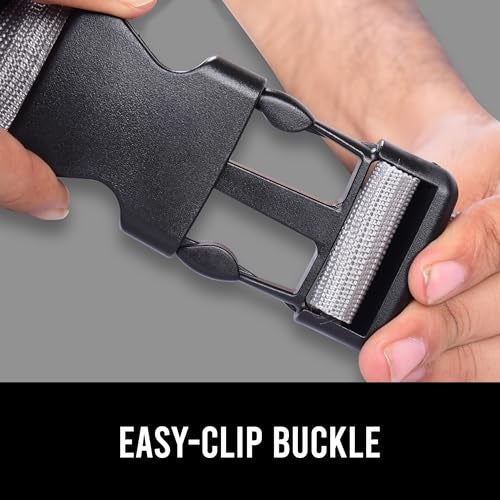 Aqbah Pack of 2 Luggage Tie Down Straps, Bag Strap with Strength up to 600lbs 10 ft in Length with Adjustable Buckle Straps for Motorcycle, Trucks, Luggage etc (Grey) - Image 4
