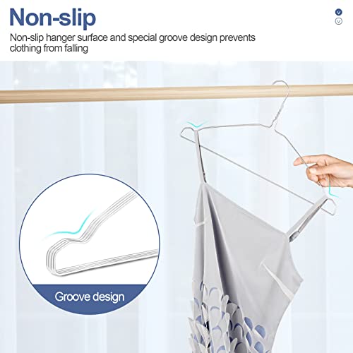 SPECILITE Wire Hangers 50 Pack, Metal Wire Clothes Hanger Bulk for Coats, Space Saving Metal Hangers Non Slip 16.7 Inch Ultra Thin, for Standard Size Suits, Shirts, Pants, Skirts - Image 3