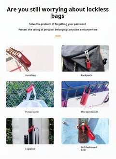 Generic Smart Fingerprint Padlock, Rechargeable Small Fingerprint Lock for School Gym Locker, Biometric Keyless Thumbprint Padlock, Electronic Fingerprint Touch Lock for Suitcase, Backpack, Luggage (Red)  - Image 3