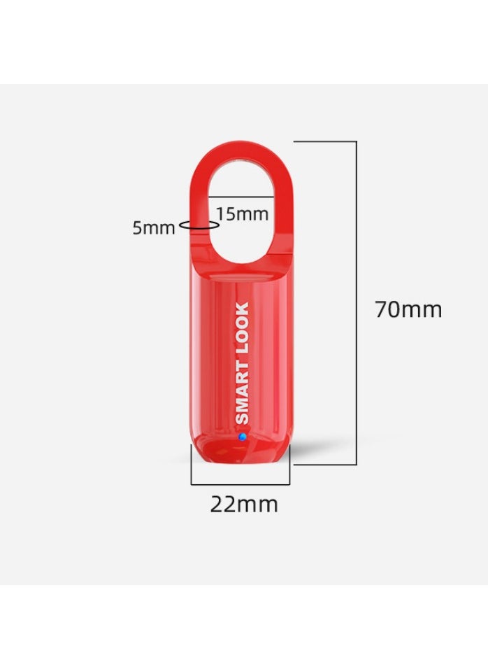 Generic - Smart Fingerprint Padlock, Rechargeable Small Fingerprint Lock for School Gym Locker, Biometric Keyless Thumbprint Padlock, Electronic Fingerprint Touch Lock for Suitcase, Backpack, Luggage (Red) - Image 1