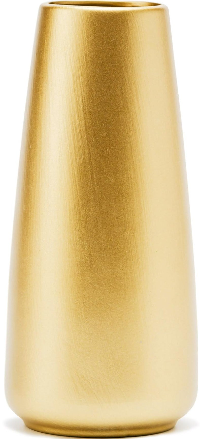 HUBUISH Light Gold Vase - 10"" Gold Ceramic Flower Vase For Home/Table/Accent Decor  Minimalist Modern Vases Ceramic For Centerpieces  Room Decor  Living Room  Bedroom Or Gift - Image 1