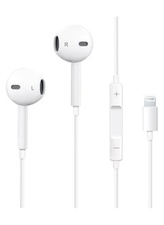 iPhone Headphones, [MFI Certified] Earphones Wired Stereo Sound Earbuds with Microphone and Volume Control, Compatible with iPhone 14/13/12/SE/11/XR/XS/X/7/7 Plus/8/8P, Supports All iOS Systems,White