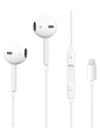 iPhone Headphones, [MFI Certified] Earphones Wired Stereo Sound Earbuds with Microphone and Volume Control, Compatible with iPhone 14/13/12/SE/11/XR/XS/X/7/7 Plus/8/8P, Supports All iOS Systems,White - pzsku/Z3C81D65007ABF869855DZ/45/_/1708328550/0d46026e-c5c3-4e38-953e-b4641325d364