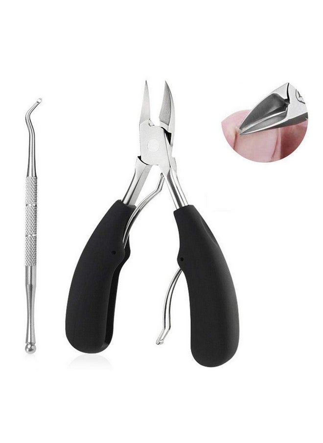 Lesgos - Toenail Clippers For Thick Nails, Professional Surgical Grade Stainless Steel Heavy Duty Ingrown Big Nail Nippers Cutters With File For Elderly, Seniors, Men (Black) - Image 1