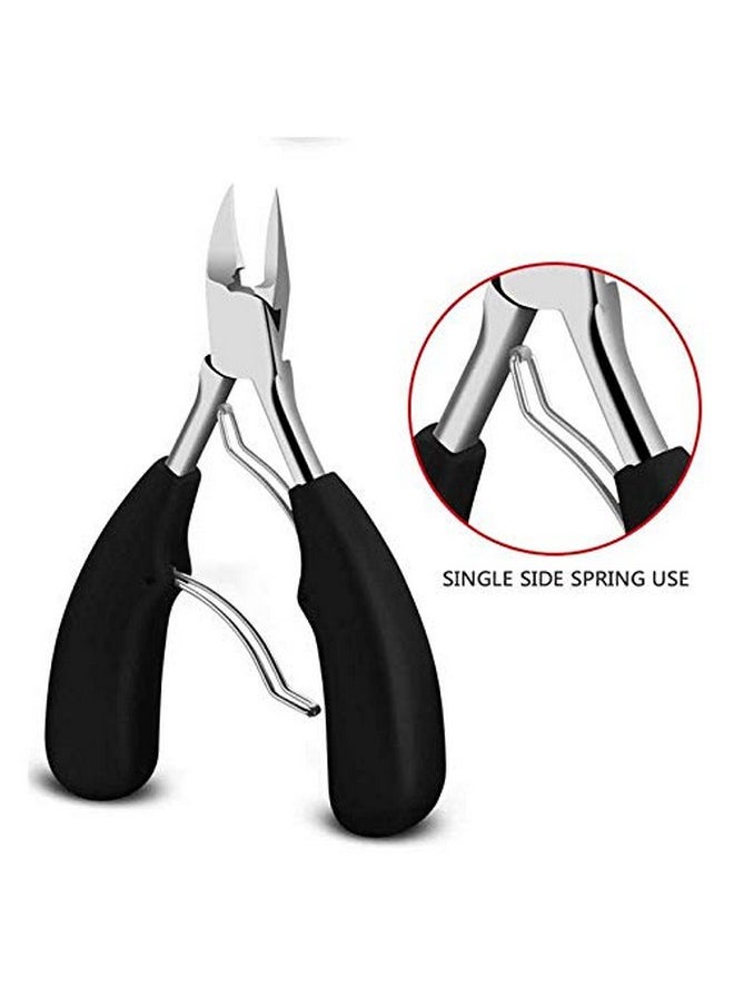 Lesgos - Toenail Clippers For Thick Nails, Professional Surgical Grade Stainless Steel Heavy Duty Ingrown Big Nail Nippers Cutters With File For Elderly, Seniors, Men (Black) - Image 1
