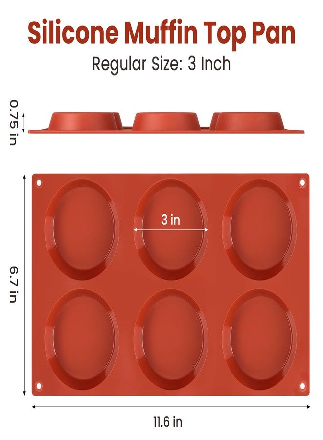 JOERSH 2-PK Silicone Egg Mold for Breakfast Sandwiches 3 Inch Round Muffin Top/Egg Pan, Oven Baking Silicone Molds for English Muffins, Whoopie Pies, Egg Patty Bites - Image 2