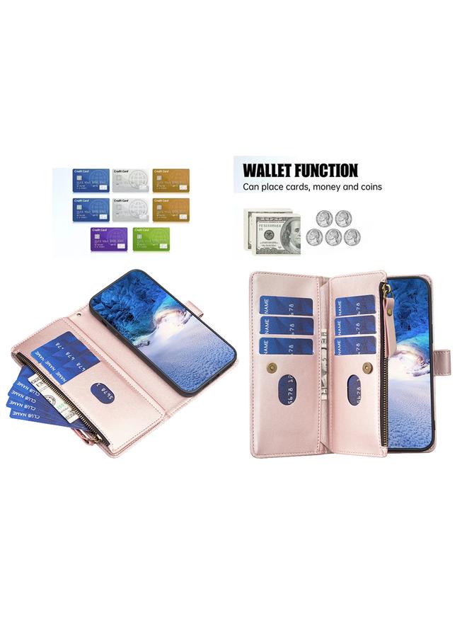 S-TOP Case For Samsung Galaxy A55 9 Card Slots Zipper Wallet Leather Flip Phone Case - Image 5