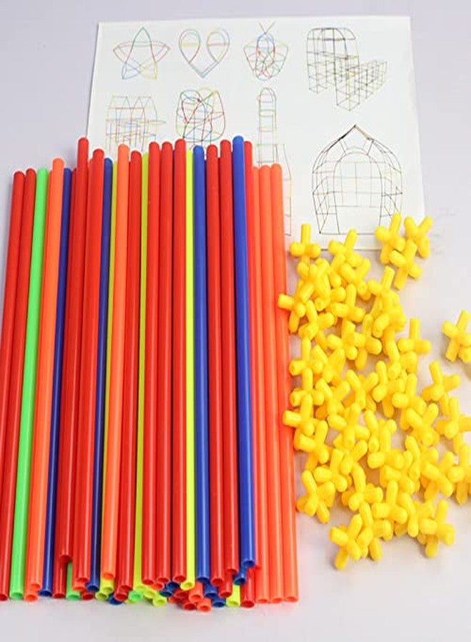 PULSBERY Straw Building Block-Straw Educational Plastic Building Blocks for Kids Smart City Blocks Game in Different Shapes,Educational Toys for 3-8 Years Old Kids(Random Color,90+ Piece) - Image 5