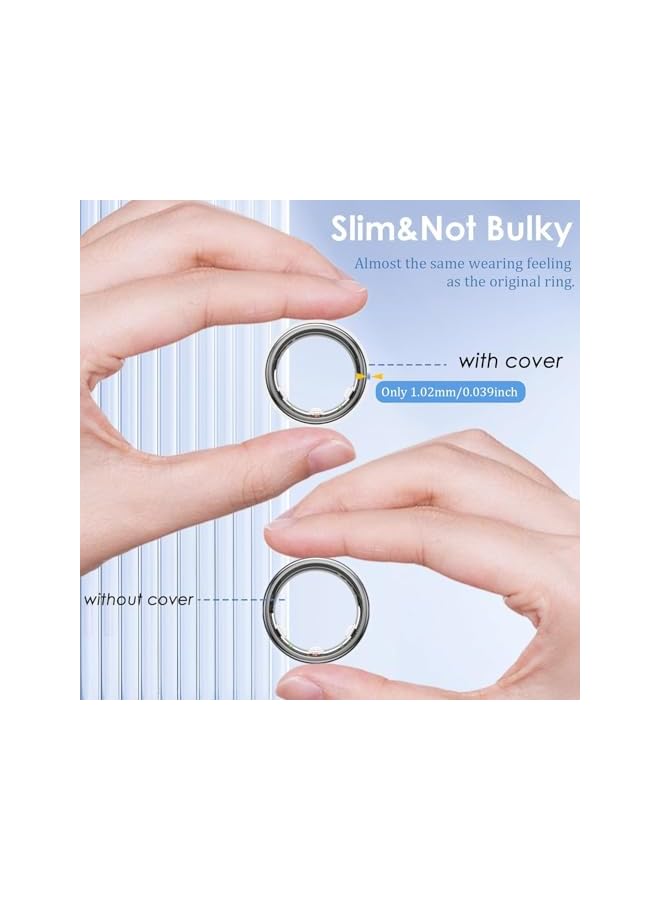 S-TOP 8 Pack Ring Cover for Oura Ring/Galaxy Ring, Anti-Scratch Elastic Silicone, S/M Sizes - Image 2