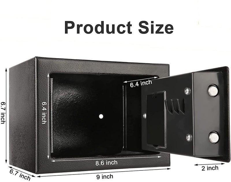 Ostin صندوق أستين الآمن والقفل صندوق نقود فولاذي للمنزل تصميم ذكي مزدوج القفل أداء قوي ضد السحب وبنية فولاذية كاملة للمكتب أو الفندق - Image 3