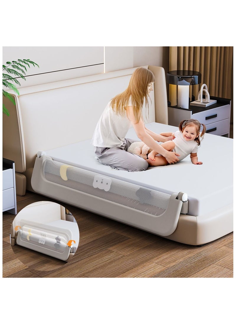 Generic - Foldable Bed Rails 1.5m/59 * 32in, GrayUpgraded Child Guardrail,Toddler Safety Protection Rail,Adjustable Height and Safety Side Guard Rails, for Baby,Elderly (Grey) - Image 1