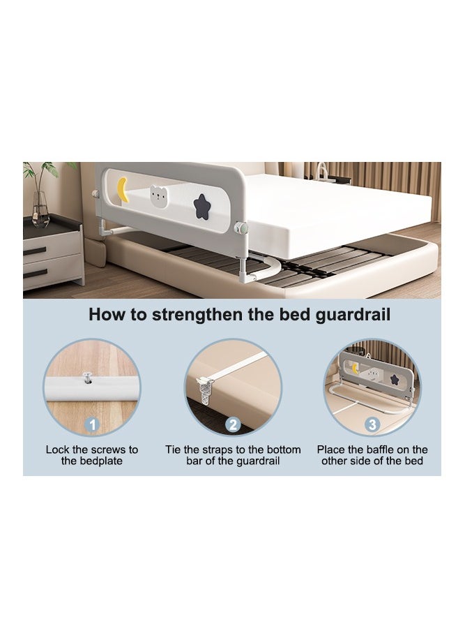 Generic - Foldable Bed Rails 1.5m/59 * 32in, GrayUpgraded Child Guardrail,Toddler Safety Protection Rail,Adjustable Height and Safety Side Guard Rails, for Baby,Elderly (Grey) - Image 1