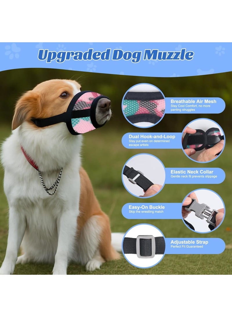 SYOSI Dog Muzzle, Adjustable Escape-Proof Elastic Neck Muzzle for Small Medium Large Dogs Size L, Soft Breathable Air Mesh Mouth Cover Stops Biting Barking Chewing Allows Drinking Panting, Black - Image 2