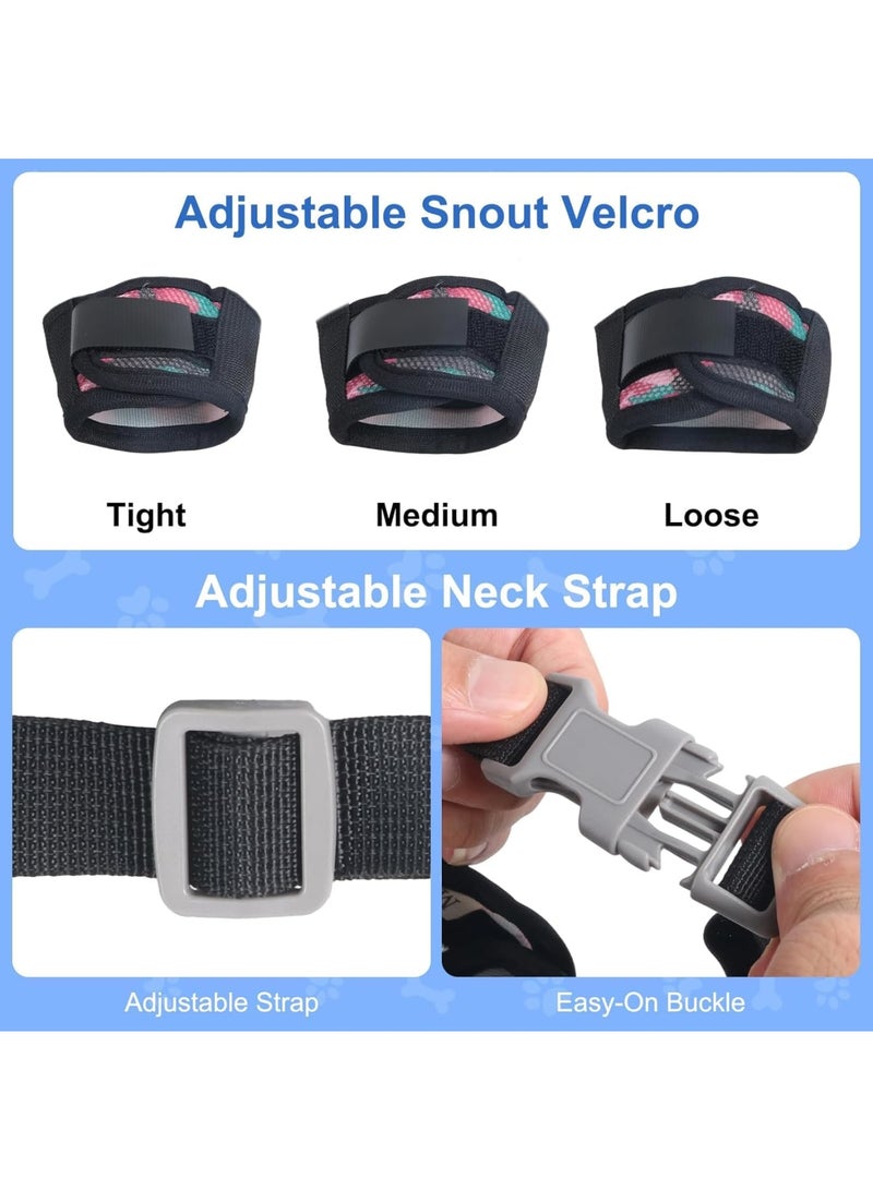 SYOSI Dog Muzzle, Adjustable Escape-Proof Elastic Neck Muzzle for Small Medium Large Dogs Size L, Soft Breathable Air Mesh Mouth Cover Stops Biting Barking Chewing Allows Drinking Panting, Black - Image 3