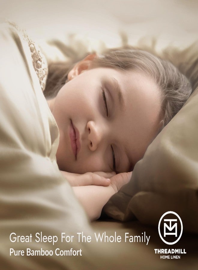 Threadmill Rayon Bamboo Pillow Cases Standard Size Set of 2 - Bamboo Sheets Silk Cooling Satin Pillowcases, Soft & Breathable Pillow Case with Envelope Closure for Standard & Queen Pillows, Beige - Image 4