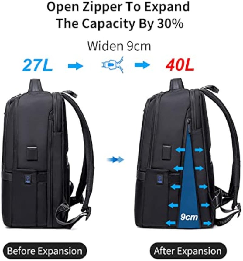 Arctic Hunter 16" Laptop Backpack with Tablet Compartment, Expandable Backpack 40L Travel Backpack Water-resistant Business School Backpack with USB Port for Men - Image 3