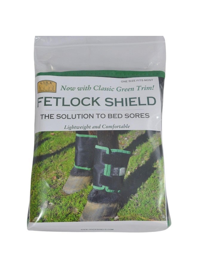 إنتريبيد إنترناشونال درع تثبيت مفصل الرسغ للخيول من Click Horse، غطاء للخيول، يمنع تقرحات الضغط وقرح الفراش. دروع تثبيت مفصل الرسغ للخيول، أحذية حماية للخيول، أحذية لعلاج تقرحات الفراش، بطانة داخلية من النايلون باللون الأسود مع حواف خضراء - مقاس واحد - Image 2
