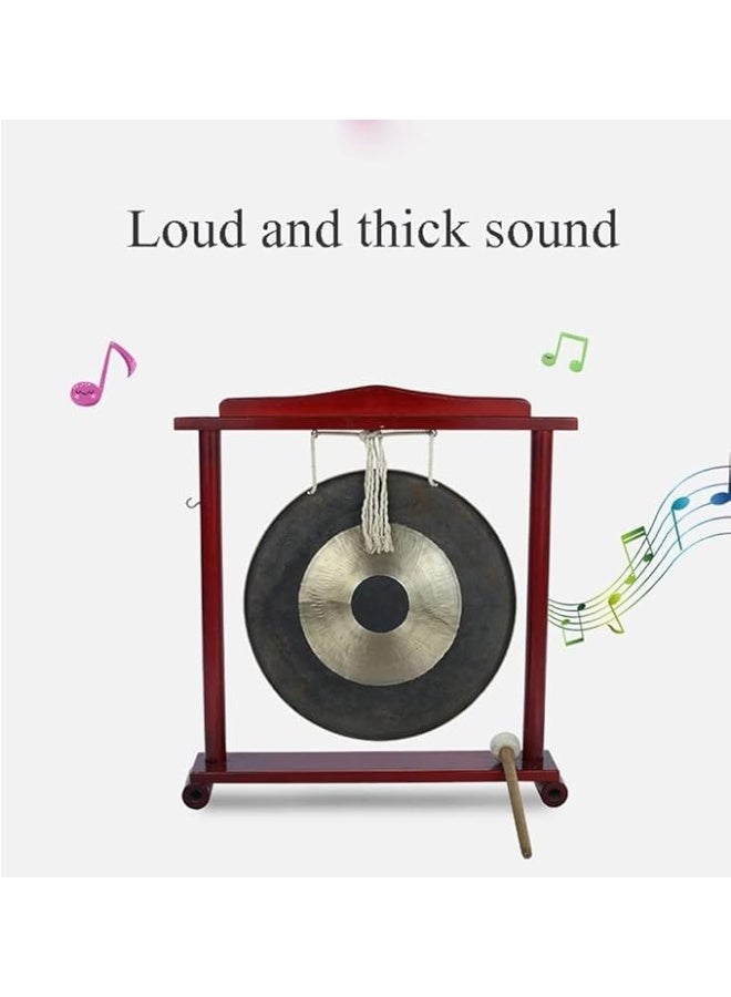 Megarya Bronze Gong Bell With Stand For Sound Healing and Therapy Mini Gongs 30 cm with Stand and Mallet Bronze Alloy Hand Hammered Chinese Small Table Chau Gongs Home or Office - Image 2