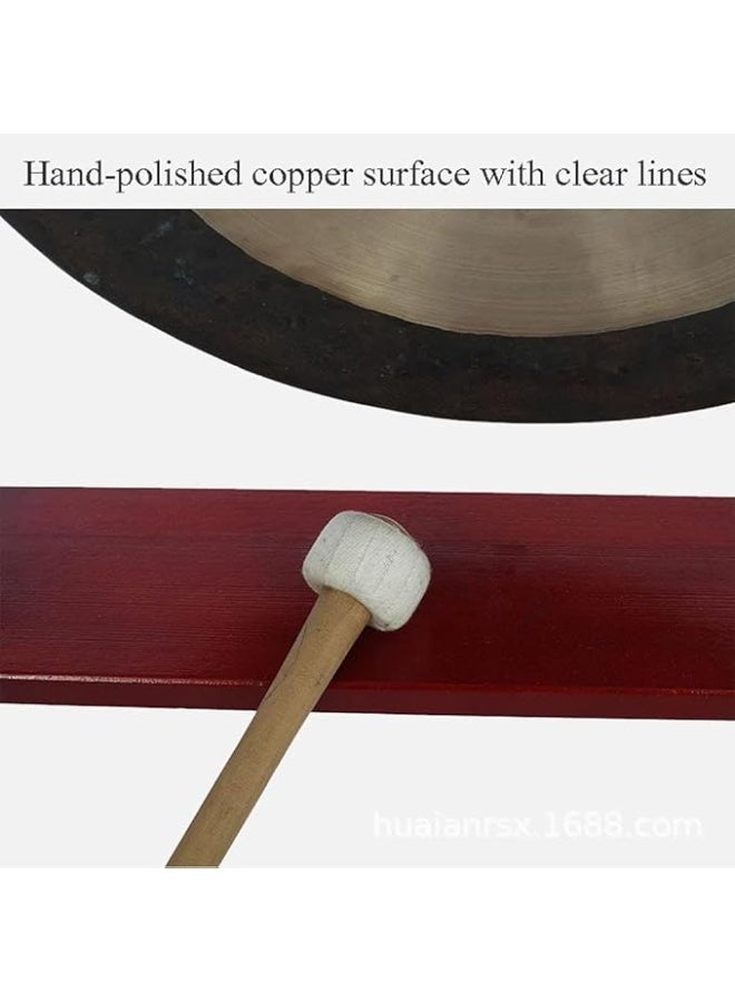 Megarya Bronze Gong Bell With Stand For Sound Healing and Therapy Mini Gongs 30 cm with Stand and Mallet Bronze Alloy Hand Hammered Chinese Small Table Chau Gongs Home or Office - Image 3