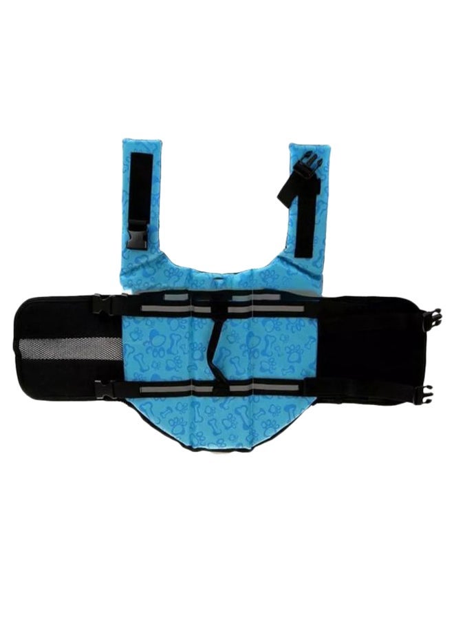 Generic Pet Safety Printed Swimming Life Jacket Blue/Black/Grey M  - Image 2
