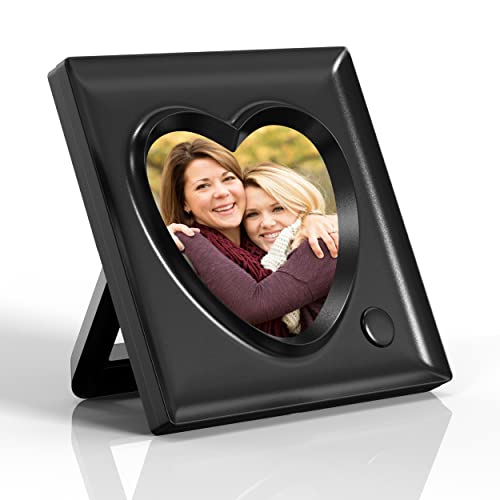 KWANWA Picture Frame Personalized Voice 20S Recordable, 3.9x3.9 Love Heart Shape Gifts for Graduation, Christmas, Birthday, Wedding, Photo Frame for Tabletop Desk Bookshelf Office Home - Image 1
