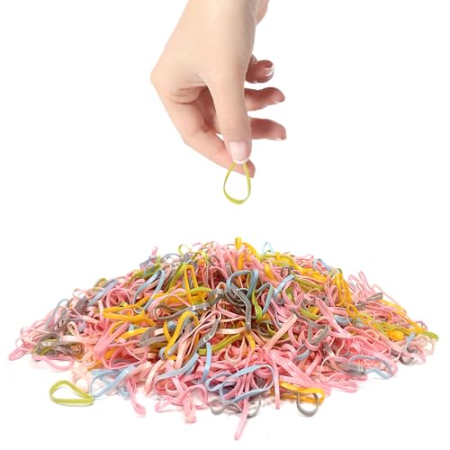 Sanas Rubber band Nylon (1100Pcs) Gulel Rubber bands for Packing Hair Accessory Stretchable Rubber Band Thick Bands Reusable Hair Ties for Home Office Kitchen Stationery (1100Pcs) (Mixed Colours) - Image 1