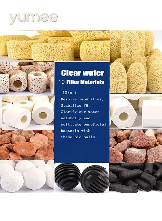 يمي وسائط ترشيح أحواض السمك، وسائط الترشيح البيولوجية تمتص المواد الكيميائية الضارة وتزيل الروائح، فلتر حوض السمك بتصميم مسامي يعزز جودة المياه لترشيح وتزيين أحواض الأسماك - Image 2
