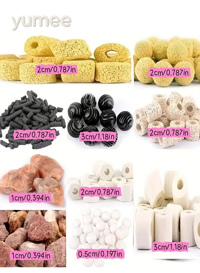 يمي وسائط ترشيح أحواض السمك، وسائط الترشيح البيولوجية تمتص المواد الكيميائية الضارة وتزيل الروائح، فلتر حوض السمك بتصميم مسامي يعزز جودة المياه لترشيح وتزيين أحواض الأسماك - Image 3