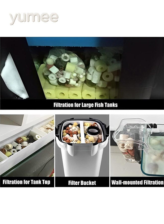 يمي وسائط ترشيح أحواض السمك، وسائط الترشيح البيولوجية تمتص المواد الكيميائية الضارة وتزيل الروائح، فلتر حوض السمك بتصميم مسامي يعزز جودة المياه لترشيح وتزيين أحواض الأسماك - Image 5