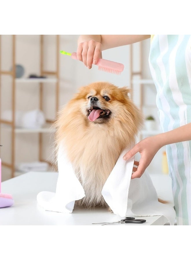 فرشاة لإزالة شعر الحيوانات الأليفة قابلة للسحب، مناسبة لجراء شي تزو، والكلاب الصغيرة، ويوركشاير، ومالتيبو، وفرشاة لإزالة شعر الحيوانات الأليفة المتساقط، ومستلزمات عناية فعالة للشعر القصير، ناعمة ولطيفة، للقطط والأرانب وكلاب تزو (أبيض) - Image 3