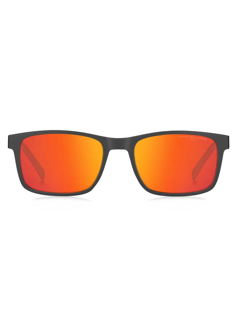 TOMMY HILFIGER Men's UV Protection Rectangular Shape  Sunglasses TH 2089/S RED 41 - Lens Size: 40.5 Mm - Matt_Grey  - Image 3