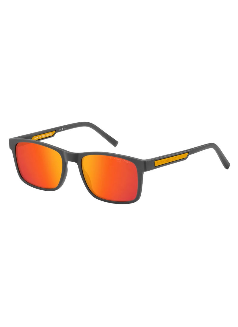 TOMMY HILFIGER Men's UV Protection Rectangular Shape  Sunglasses TH 2089/S RED 41 - Lens Size: 40.5 Mm - Matt_Grey  - Image 1