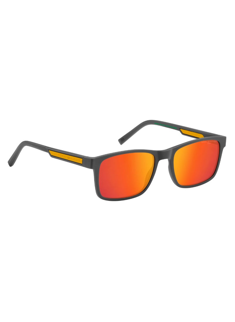 TOMMY HILFIGER Men's UV Protection Rectangular Shape  Sunglasses TH 2089/S RED 41 - Lens Size: 40.5 Mm - Matt_Grey  - Image 2