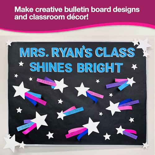 FreshCut Crafts 240 Pieces Star Cutouts, 2-Sided US Made Card Stock Punch Out White Stars for Bulletin Boards, Classroom Decor, Back to School DIY Craft Projects, Party Decoration, Hollywood Themed Events - Image 3