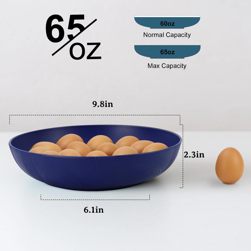 Wrova 10inch Wheat Straw Big Bowls Set of 6  Large Salad Bowls 65oz set of 6  Unbreakable Serving Bowls Microwave  Dishwasher Safe for restaurant  Big Plastic Bowls for CerealSalad  Ocean Series - Image 2