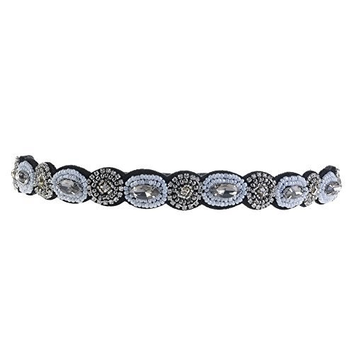yueton Pack of 2 Handmade Crystal Rhinestone Beads Elastic Headband Hair Band Women Hair Jewelry Accessories - Image 2