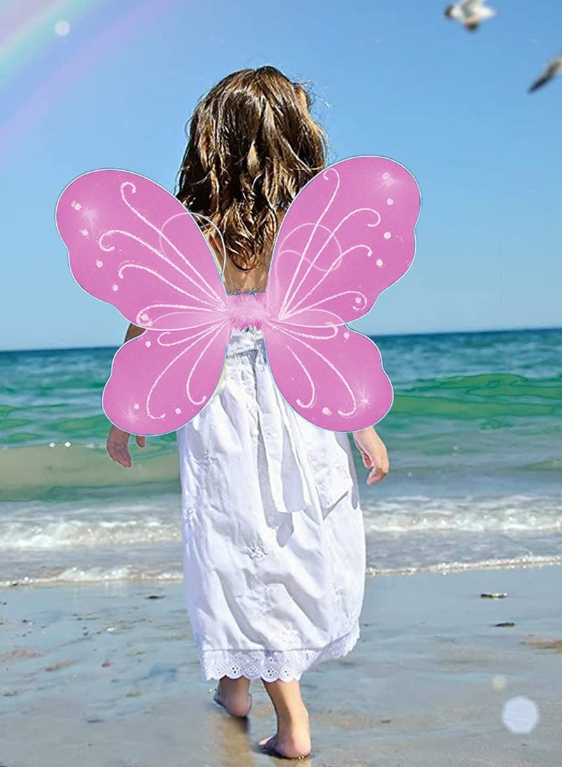 KASTWAVE Fairy Wings for Girls Dress Up Fairy Wings Birthday Party Favors Costume a ngel Toddler Fairy Wings Girls Fairy Dress Up For Kids Aged 2 to 12 - Image 1