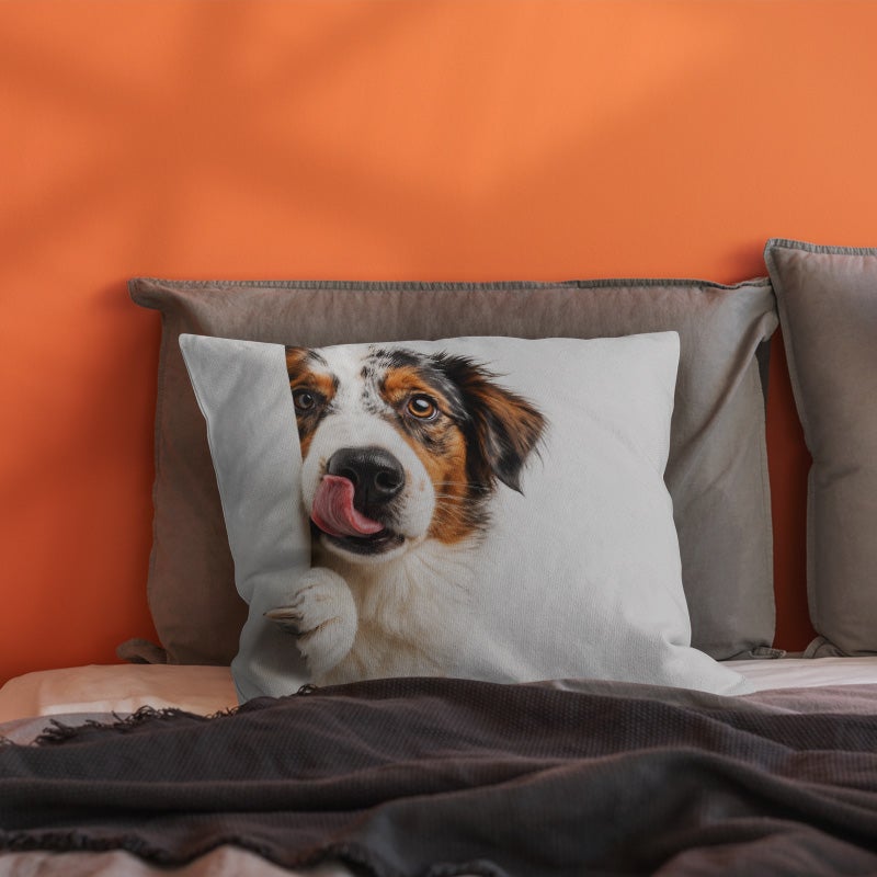 Cute Dog Print Decorative Throw Pillow Cover Soft Square Cushion Cover for Sofa Bed Living Room - Image 5