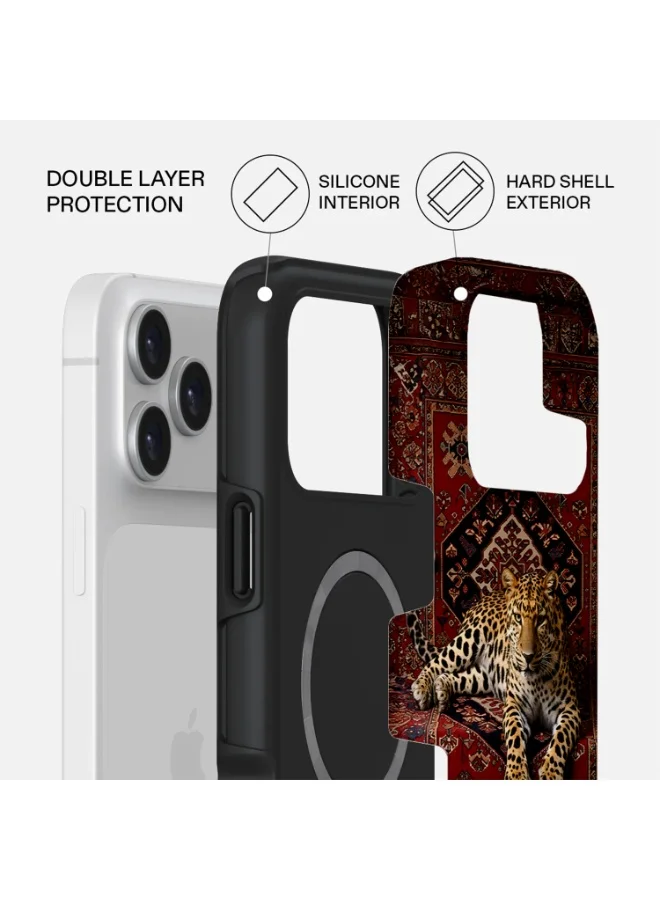 Mobcos Mobcos iPhone 17 Pro Persian Rug Premium Case Compatible with Hybrid Dual-Layer Hard Shell + Silicone Protection - Scratch-Resistant Shockproof Mobile Cover