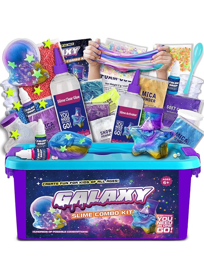 Beauenty DIY Slime Kit for Kids-Non-Sticky,Soft & Scented to Make Cloud Slime, Foam Slime, Butter Slime, starry sky Slime with Charms – Stress Relief Party Favors & Great Gift Idea  - Image 1