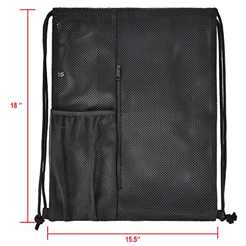 USPECLARE Heavy Duty Mesh Drawstring bag for Soccer Ball，Beach Toys -Drawstring Backpack Sports Gym Bag - Image 2