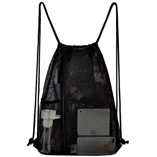 USPECLARE Heavy Duty Mesh Drawstring bag for Soccer Ball，Beach Toys -Drawstring Backpack Sports Gym Bag - Image 1