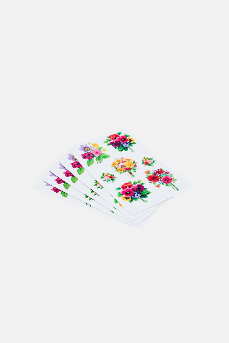 Expertiz 5 Sheets Floral Sticker, Multicolor - Image 1